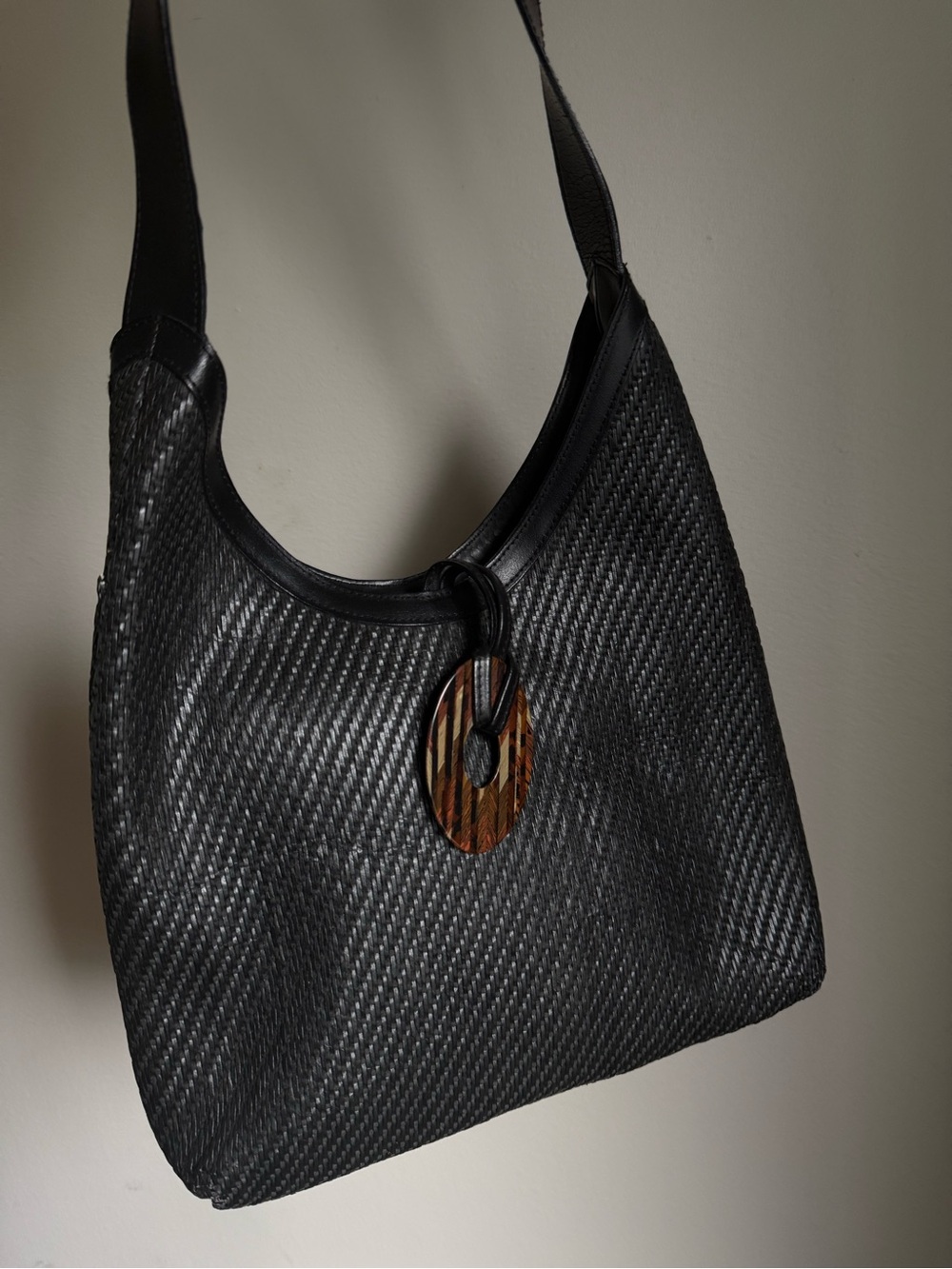 Vintage “The Work Collection” Black Woven Hobo Shoulder Bag